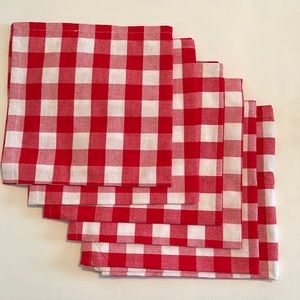 NWOT Red Gingham Cotton Napkins x6